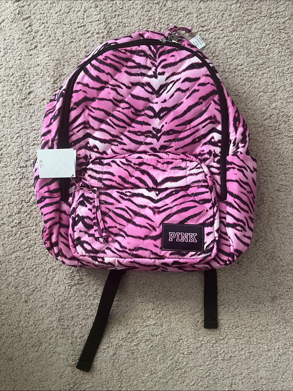PINK Victoria's Secret Pink and Black Zebra Print Kids Backpack